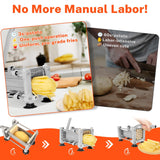 FSUON French Fry Cutter for Potatoes, Stainless Steel Potato Cutter for Fries with 1/2", 3/8", 1/4" Replaceable Blades, Glove, and Brush
