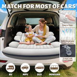 Chsuiwe SUV Air Mattress, Thickened Car Air Mattress with Electric Pump, Air Mattress for SUVs with 2 Pillows, Flocking Inflatable Bed for Cars, car Bed for SUV Trunk, Camping Road Trip (Gray)