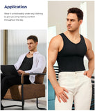 TAILONG Men Compression Shirt For Body Slimming Tank Top shaper Tight Undershirt Tummy Control Girdle (3X-Large, Black)