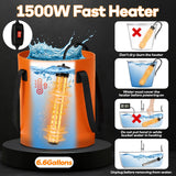Portable Camping Shower, Camping Shower Pump with Filter, Shower Head with LED Light, Immersion Heater, Foldable Bucket, Summer Beach, Outdoor Camp Showering, Hiking, Pet Bath, RV Car Wash,Water Plant