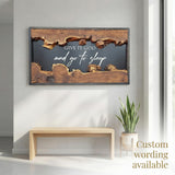 Custom Wood Quote Sign Personalized Horizontal Wall Art Natural Framed Wood Decor w/Custom Text for Home Living Room & Office 24"x16"