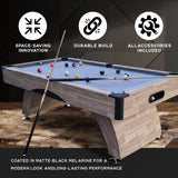 Billiards Table，7 FT Pool Table with Premium Accessories, Durable Matte-Black Finish, and Heavy Duty Legs for Modern Adult Rrec Room Family Game Room (Wood)