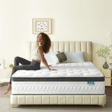 Breezleep Queen Mattress, 12 Inch Cooling Hybrid Queen Size Mattress in a Box, Medium Firm with Gel Memory Foam & Pocket Coils, Motion Isolation, Pressure Relief, CertiPUR-US