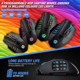 Wireless MMO Gaming Mouse, 16,000 DPI Optical Sensor, 2.4 GHz Transmission Technology