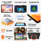 Tablet 10 Inch Android 16 Tablets, 32GB RAM 128GB ROM 2TB Expand, 2.2GHz Octa-Core