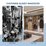 MODCART Modular Closet System, 66" Wide Closet Organizer System with Towers and Hanging, Wood Closet Tower Storage for Walk In Closets, Wall Mounted Wardrobe Organizer Kit System, Bedroom, Wood