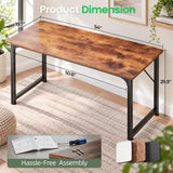 KCZDXH Computer Desk, 55 Inch Home Office Desk, Gaming desk, Rustic Brown