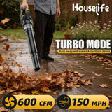 600 CFM Cordless Leaf Blower Compatible with DEWALT 20V MAX Battery (Tool Only), 150 MPH Ultra Lightweight Battery Powered Leaf Blowers, 3-Speed Turbo Handheld Blower for Lawn Yard Patio Driveway Snow