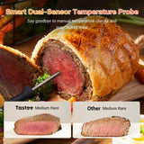 Tastee Ceramic Air Fryer, 8-in-1 Compact 5.5QT AirFryers, 450°F Digital Airfryer Dehydrator with Smart Probe, 24 Presets One-touch Cooking