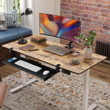 AX WABER Keyboard Tray Under Desk Pull Out with 3 Height Adjustable Extra Sturdy C Clamp Mount System, 32.8 (38 inch Including Clamps) x 12 Inch Slide-Out Platform Computer Drawer for Typing
