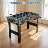GYMAX Foosball Table, 37 Inch Soccer Table Game with 2 Balls, Manual Scorers, Sturdy MDF Construction for Game Room, Home, Office, Family Night