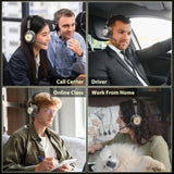 Earbay Wireless Headset with Mic for Work – Bluetooth Headphones with Noise Canceling & Mute, USB Dongle, Charging Base, 45H Battery, Trucker Bluetooth Headset for PC/Laptop/Phone/Teams/Zoom