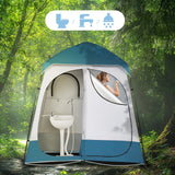 Vasitelan 2 Room Shower Tent, 7.5 FT Instant Pop Up Shelter with Carrying Bag, Privacy Changing Room Tent for Portable Toilet, Easy Setup, Perfecr for Camping, Dressing Outdoor or Indoor