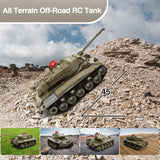 BEAURE Remote Control Tank for Kids, M41A3 American Army Battle Programmable RC Tanks with Lights & Realistic Sounds, RC Military All Terrain Off-Road Vehicles, Great Gift Tank Toy for Boys