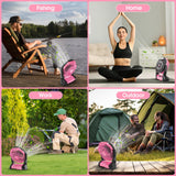 Peouix Portable Rechargeable Fan, 20000mAh Cordless Battery Powered Camping Tent Fans with LED Lantern, Small USB C Operated Outdoor Ventiladores for Travel Camp Fishing Office Home Essentials