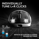 Wireless Gaming Mouse: Customizable Rapid Trigger Magnetic Switches, Adjustable Click Haptics