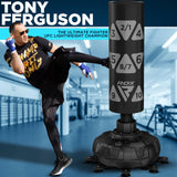 RDX XXL 330LBS Target Freestanding Punching Bag with Cover & Gloves – 72” Adult Heavy Pedestal Punch Bag Set - 17 Suction Cup 8 Extended Legs Stand Base - Kick Boxing MMA Muay Thai Home Gym Fitness RDX