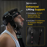 Iron Neck Neck Trainer, Exerciser, & Strengthener with Adjustable Head and Chin Strap - Portable Head Harness for Weight Lifting, Home, & Gym Use - Exercise & Workout Equipment (Rafa, Red)