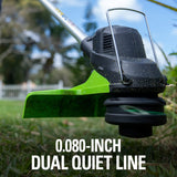 Greenworks 48V (2 x 24V) 15" Cordless String Trimmer, (2) 2.0Ah Batteries and Dual Port Charger Included