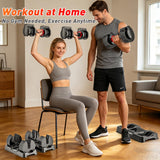 25/55lb Adjustable Dumbbell Set of 2, 5-in-1/10-in-1 Free Weights with Anti-Slip Texture Handle for Exercise, Fitness Equipment Set for Home Gym Strength Training, Suits Both Men and Women(Red 25LBS Pair)