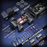 1:14 Scale RC Cars for Adults, 60KPH High Speed RC Truggy, 4X4 Off-Road Remote Control Truck, Waterproof Electric Car with 2S Battery, All Terrain RC Vehicle for Snow, Sand, Beach & Rocky Surfaces