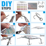 Unpainted Fishing Lures Making Kit, 286pcs DIY Lure Blank Crankbaits Minnow Hard Bait Set with Treble Hooks,Split Rings,3D Eyes,Fishing Lure Stickers Pliers DIY Fishing Tackle SILANON