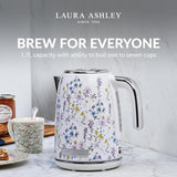 Laura Ashley Stainless Steel Electric Kettle 1.7 Liter - 1500W Rapid Boil Electric Kettles for Boiling Water - Electric Tea Kettles Automatic Shut Off - Overheat & Boil Dry Protection Jug Kettle