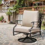 MIXPATIO 6-Piece Patio Conversation Set, Swivel Chairs, Coffee Table, Beige