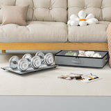 EE-RoomWorld Under Bed Storage with Wheels, No Assemble Required 5.5 inches height grey under bed storage bins,Low Profile Rolling Underbed Shoe Storage containers，dorm underbed storage drawers