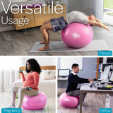 Core Balance Exercise Ball for Workouts, Anti-Burst and Slip Resistant, Swiss Yoga Ball for Pregnancy, Stability, Fitness and Physical Therapy, 4 Sizes, with Pump (33" / 85cm Pink)