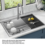 KRAUS Standart PRO 33” Drop-In/Undermount 18-Gauge Stainless Steel Single Bowl Kitchen Sink and Pull-Down Faucet in Spot-Free Stainless Steel Finish