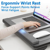 VUMBRX Lap Desk with Cushion, Fits Up to 17in Lap Tray Wrist Rest Mouse Pad
