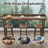Modern Farmhouse Solid Wood Bar Table, 86.6" Long Narrow Counter Height Dining Table with Raised Edge, Space-Saving Rectangular High Table for Kitchen, Coffee Bar, or Window Area (Stools Not Included)