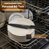 OOU Kitchen Knife Block Set - 15 Pieces High Carbon Stainless Steel Knife Block Set with Built-in Sharpening Blocks, Black