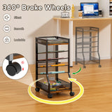 keomaisyto 6-Tier Standing File Organizer for Office Organization, Under Desk File Holder with Sliding Mesh Paper Letter Trays