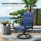 MFSTUDIO Swivel Patio Dining Chairs Set of 4, Textilene W/Padded Seat