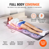 Powermat Full Body Massage Mat with Heat - Shiatsu Back Massager Pad for Bed, Chair & Recliner - Electric Vibrating Heating Pad - Whole Body Massager Mat for Pain Relief - Massage Mattress by Powerfit