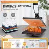 Whubefy Heat Press 15x15 Slide Out, Industrial-Quality Clamshell Sublimation Heat Transfer Machine