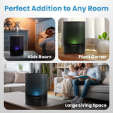 Everlasting Comfort 2.5L Top Fill Humidifiers for Bedroom - Quiet Easy to Fill & Clean, 24HR Runtime, Night Lights, Timer, Ultrasonic Cool Mist Humidifier, Auto Shut-Off, Essential Oil Diffuser