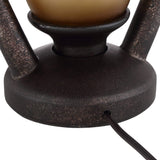 Franklin Iron Works Horace Rustic Farmhouse Industrial Table Lamps 25.25" High Set of 2 with Nightlight Bronze Black Faux Silk Drum Shade for Living Room Bedroom House Bedside Nightstand Home