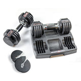 CAP 12.5 lb Pair ADJUSTABELL Adjustable Dumbbell with Contoured Full Rotation Handle, Honeycomb Design, Chrome