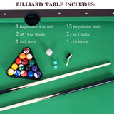 6ft Billiard Table, Portable Pool Table Set with Automatic Ball Return, Heavy-Duty Game Table with Leg Levelers, Cues, Balls, Triangle, Chalks and Brush for Adults Kids Home Game Room