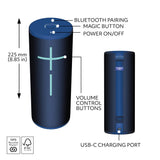 Ultimate Ears MEGABOOM 4 Portable Waterproof Bluetooth Speaker with Immersive 360-Degree Sound and Balanced Bass, Floating Speaker with 20-Hour Battery and 147ft (45m) Range - Blue