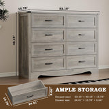 BORNOON 8-Drawer Dresser for Bedroom, Modern Wooden Chest of Drawers with Metal Handles, Anti-Tipping Design, Sturdy and Stable Storage Organizer for Living Room, Entryway, Home Office