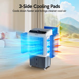 VAGKRI Evaporative Air Cooler Portable Swamp Cooler, Outdoor Air Conditioners 3-IN-1 Cooling Fan with Remote Control Water Self-filling, 24H Time, 3 Modes & Wind for Garden, Garage, Patio, Living Room