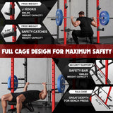 Goimu C1-V4 Power Cage, 2000LBS Squat Rack with LAT Pulldown, Multi-Function Weight Cage Strength Training Machine, Workout Cage (RD Home Gym Package)