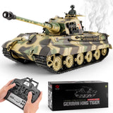 BESTYMXY RC Tanks HengLong German King Tiger Henschel Heavy Tank, 1/16 2.4ghz Remote Control Tank Vehicles Model with Sound & Light for Ages 14+