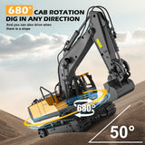 ADTHLIER Remote Control Excavator Toy for Boys 6-11 yrs Old,11-Channel RC Excavator Toy,with Metal Shovel,2.4Ghz RC Construction Vehicle,Ideal Gifts for Kids on