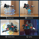 RC Plane Remote Control Airplane Toy 2025 New Remote Control Plane Fighter Jet 2-Way Remote Control Methods (Normal+Watch), 360° Flip Fighter Jet Toy, Gravity Sensing, Stunt Roll, Gifts for Kids Boys