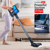 Sirena Proflex PetVac 2-in-1 Cordless Stick Vacuum Cleaner with Motorized Pet Brush for Pet Hair Removal, Multi-Surface Cleaning, and Portable Convenience